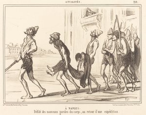 A Naples: Parade of the Bodyguards by Honoré Daumier