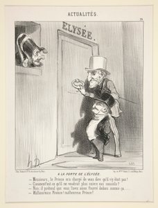At the Door of the by Honoré Daumier