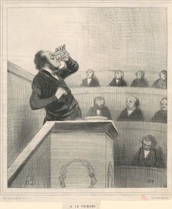 At the Tribune by Honoré Daumier