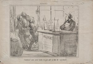 Actualities: Condemned for Selling a Pile of Sand Instead of Moist Brown Sugar by Honoré Daumier
