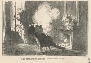Ah! ... How this chimney smokes ... by Honoré Daumier