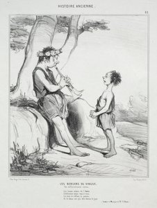 Ancient History, plate 48: The Shepherds of Virgil by Honoré Daumier