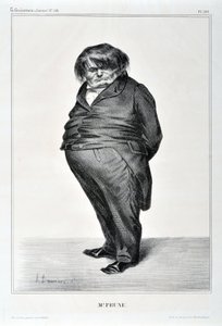 Celebrities of Caricature: “M. Plum” Engraving by Honore Daumier. Extract from the newspaper “Le Charivari”