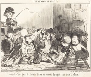Aspect of a Railway Station... by Honoré Daumier