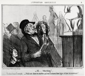 At the World Exhibition: Shocking! Here is a Marble Lady Who Has a Very Light and Unsuitable Costume. Illustration by Honore Daumier, Published in Charivari, Dated June 1