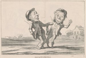 Having celebrated Saint-Hubert too much by Honoré Daumier