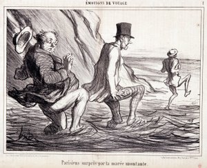 Cartoon about tourists on vacation. Series 