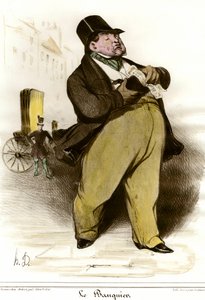 Cartoon of Banker Drawing by Honore Daumier from The Charivari 1835. Private collection by Honoré Daumier