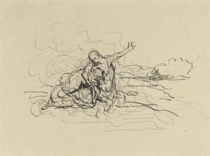 Centaur Carrying Off a Woman by Honoré Daumier