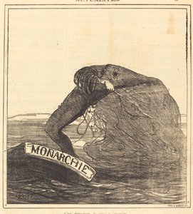 Fishing with a Cast Net Is Dangerous by Honoré Daumier