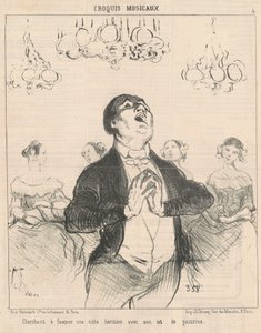 Trying to Fascinate a Rich... by Honoré Daumier