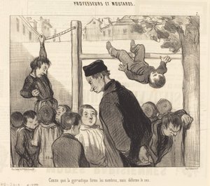 How Gymnastics Shape the Limbs by Honoré Daumier