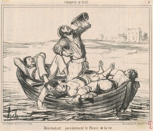 Joyfully Descending the River of Life by Honoré Daumier