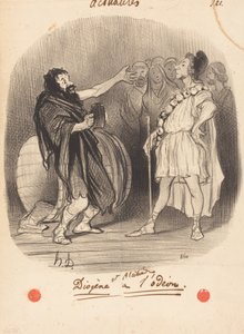 Diogenes and Alcibiades at the Odeon by Honoré Daumier