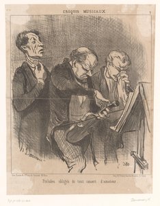 Three Amateur Musicians before a Concert by Honoré Daumier