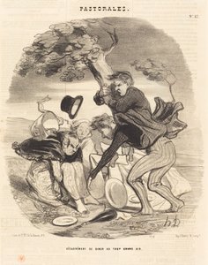Discomfort of Dining in the Open Air by Honoré Daumier