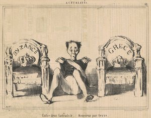 Between Two Armchairs the ...Gentleman on the Ground by Honoré Daumier