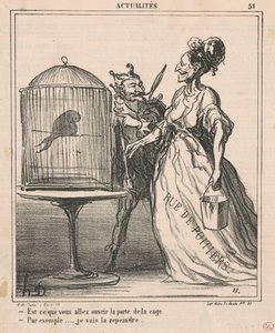 Are You Going to Open the Cage Door... by Honoré Daumier