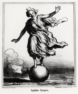 European balance. Illustration by Honore Daumier, published in 