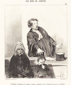 He Defends the Orphan and the Widow, Unless... by Honoré Daumier
