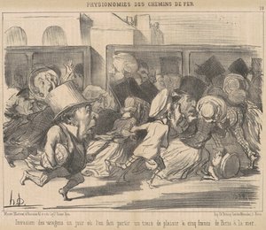 Invasion of the Wagons on a Departure Day by Honoré Daumier