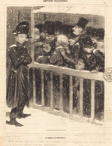 The Queue at the Show by Honoré Daumier