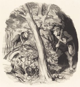 The Meeting in the Woods by Honoré Daumier