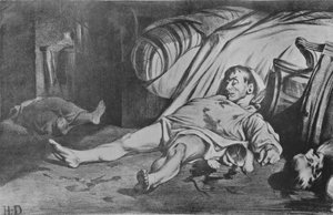 La Rue Transnonian, 1834 by Honoré Daumier