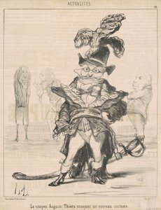 The Citizen... Thiers Trying a New Costume by Honoré Daumier