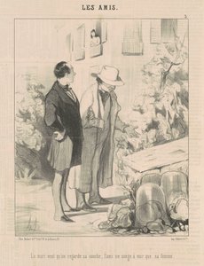 The Husband Wants Us to Look at His Bed... by Honoré Daumier