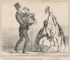 The Streets of Paris in the Early Days of September... by Honoré Daumier