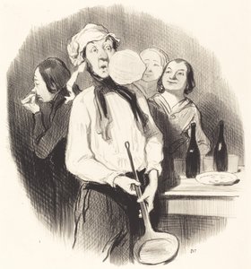 The Crepes by Honoré Daumier