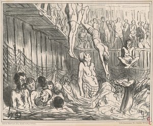 The Four Sous Baths by Honoré Daumier