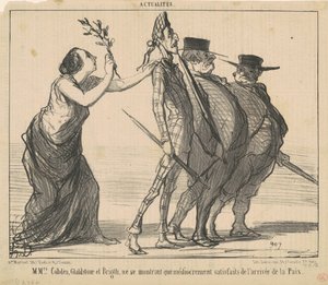 Mmrs. Cobden, Gladstone and Bright by Honoré Daumier