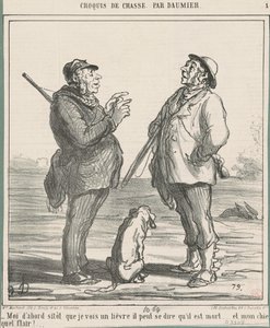 Me first as soon as I see a hare by Honoré Daumier