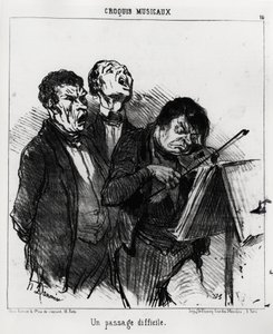 Musical Sketches: A Difficult Passage. Illustration by Honore Daumier, Published in Charivari, Dated March 5, 1852 by Honoré Daumier
