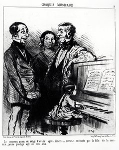 Musical Sketches: The Song You Are Forced to Swallow After Dinner: Sonata Executed by the Daughter of the House, a Young Prodigy Age Six (Illustration by Honore Daumier, published in Charivari, 11 February 1852)