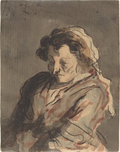 Old Woman Seated by Honoré Daumier