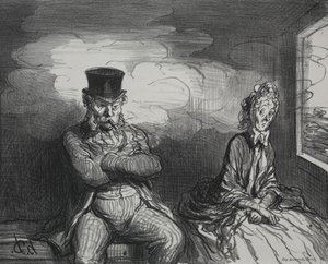 On the Train: A Pleasant Companion by Honoré Daumier