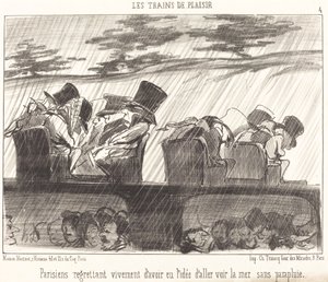 Parisiens regretting deeply... by Honoré Daumier