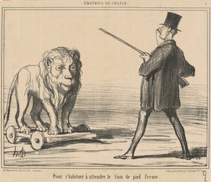 To Get Used to Waiting for the Lion... by Honoré Daumier