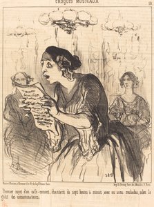 First Subject of a Singing Café-Concert... by Honoré Daumier