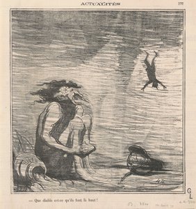 What the Devil Are They Doing Up There! by Honoré Daumier