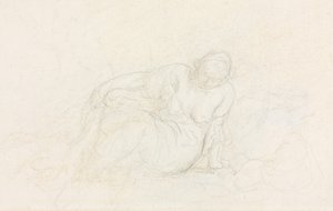 Reclining Woman Leaning on Her Arm (verso) by Honoré Daumier