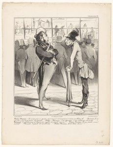 Robert-Macaire Talking to Bertrand in Front of a Print Shop Window (Caricaturana)