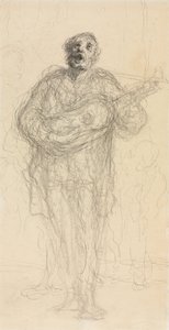 Singing Guitarist (recto) by Honoré Daumier