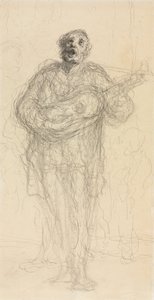 Singing Guitarist (recto), 1855-60
