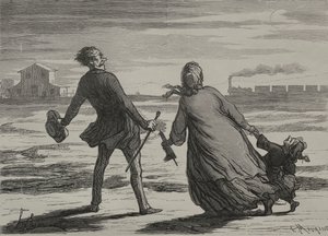 The Railway: Too Late by Honoré Daumier
