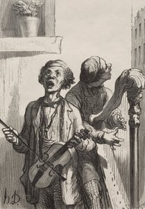 The Singers: Street Singers by Honoré Daumier