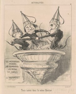 Three Saints in the Same Font by Honoré Daumier